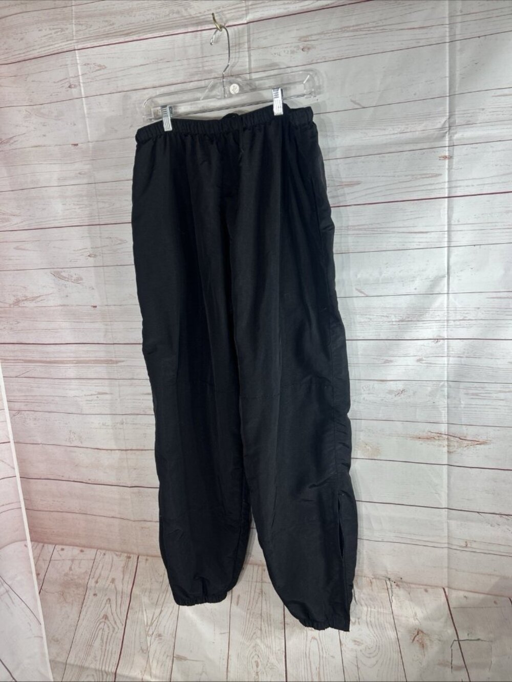 JWOD Skilcraft Nylon Adjustable Men's Size X-Large Black Sweatpants Zipper Ankle